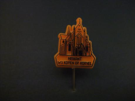 Ondernemersvereniging Korvel Vooruit - Tilburg ( Mariakerk neogotische kerk in de Tilburgse wijk Heikant) oranje